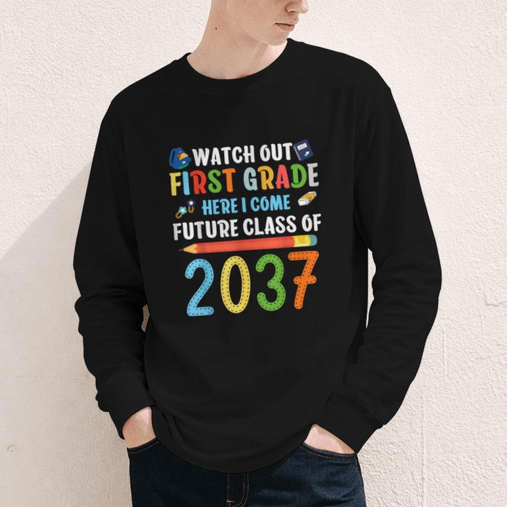 Watch Out First Grade Here I Come Shirts Back To School Youth Long Sleeve Tee