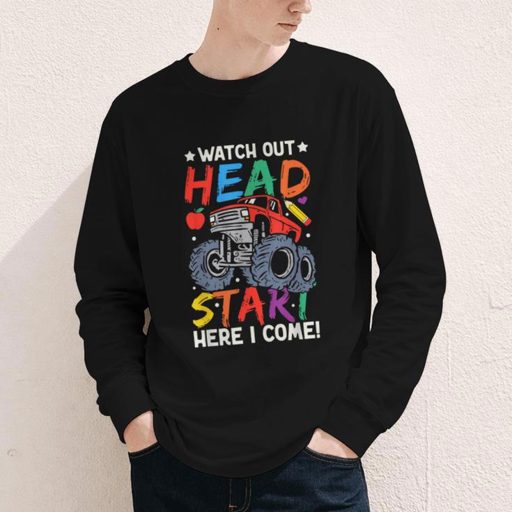Watch Out HeadStart Here I Come Monster Truck Back To School Youth Long Sleeve Tee