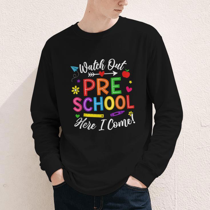 Watch Out Preschool Here I Come Back To School Future Class Youth Long Sleeve Tee Watch Out Preschool Here I Come Back To School Future Class Youth Long Sleeve Tee