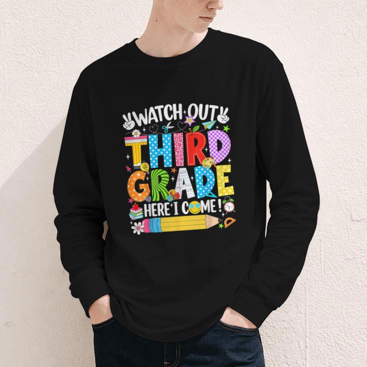 Watch Out Third Grade Here I Come Back To School Girls Kids Youth Long Sleeve Tee Watch Out Third Grade Here I Come Back To School Girls Kids Youth Long Sleeve Tee