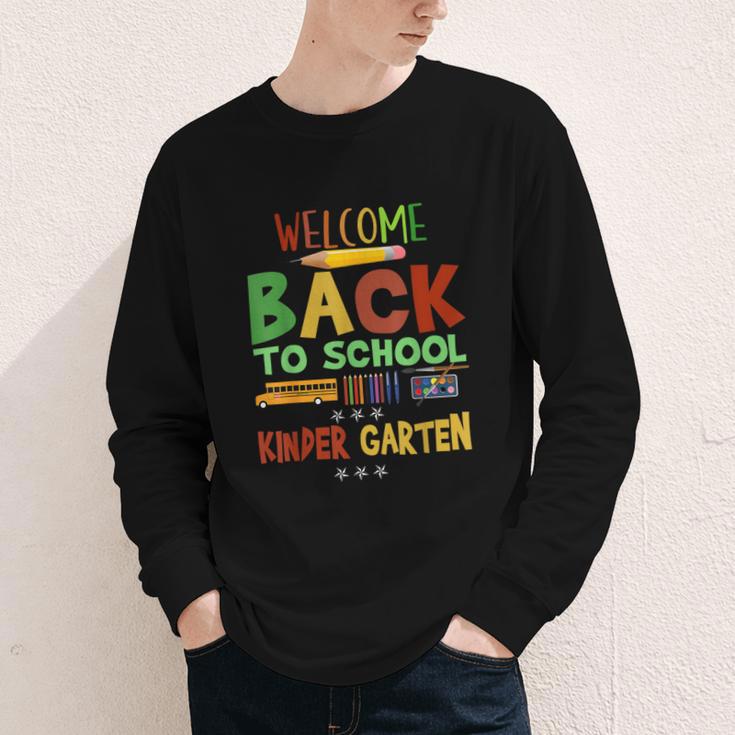 Welcome Back To School Kinder Garten First Day Of School Kid Youth Long Sleeve Tee Welcome Back To School Kinder Garten First Day Of School Kid Youth Long Sleeve Tee