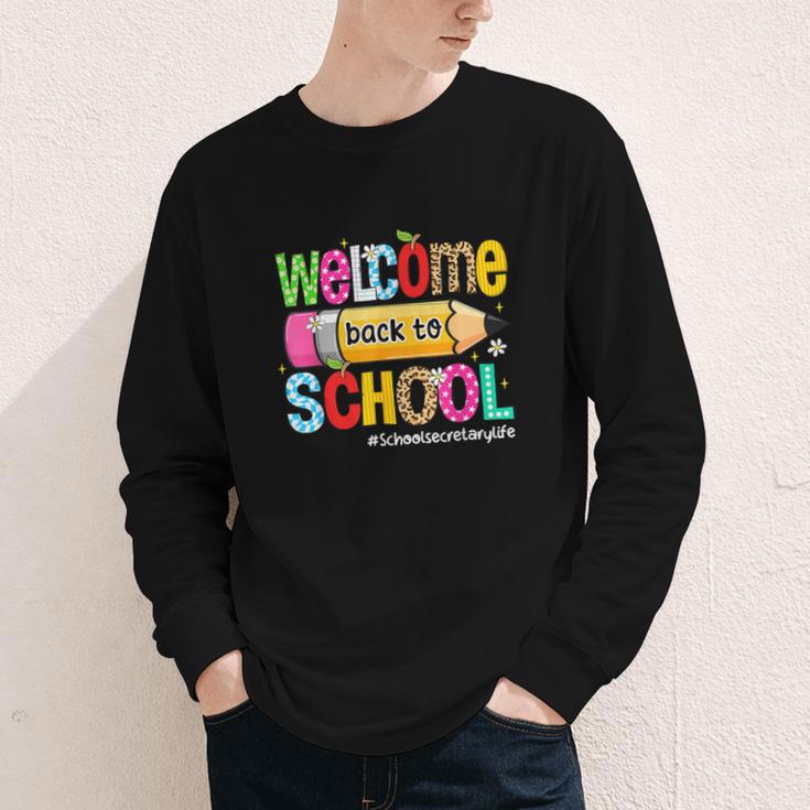 Welcome Back To School School Secretary Life Leopard Youth Long Sleeve Tee Welcome Back To School School Secretary Life Leopard Youth Long Sleeve Tee