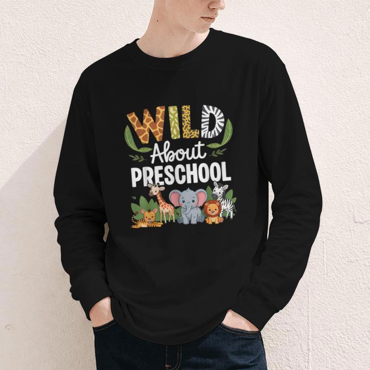 Wild About Preschool Back To School Jungle Theme Classroom Youth Long Sleeve Tee Wild About Preschool Back To School Jungle Theme Classroom Youth Long Sleeve Tee