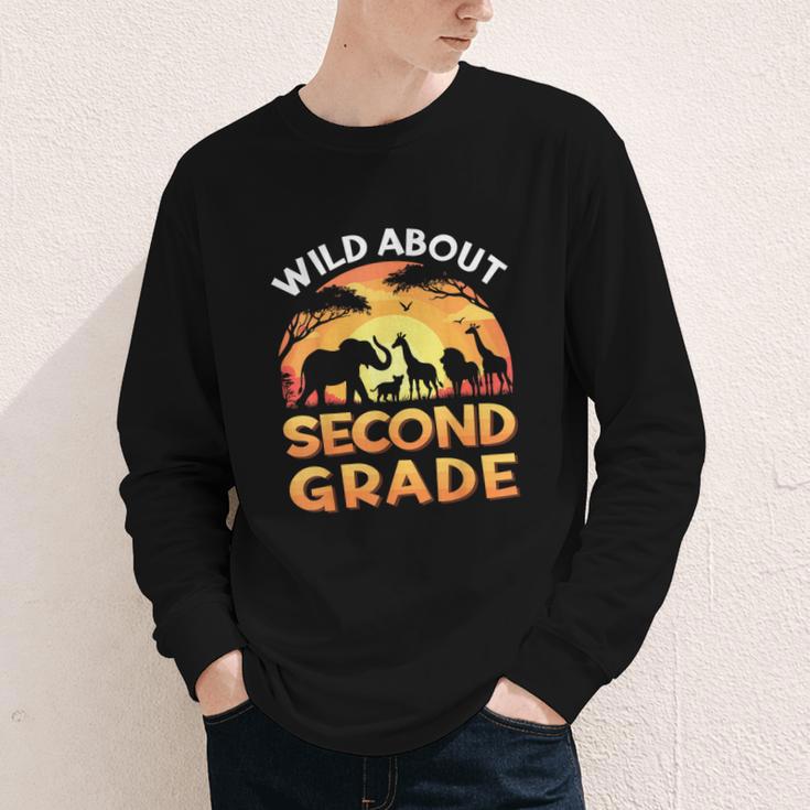 Wild About Second Grade Zoo Animals Back To School Safari Youth Long Sleeve Tee