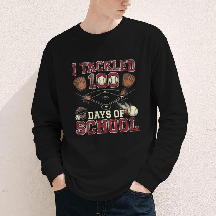 Women's 100 Days Of School Boys Kids Baseball Youth Long Sleeve Tee