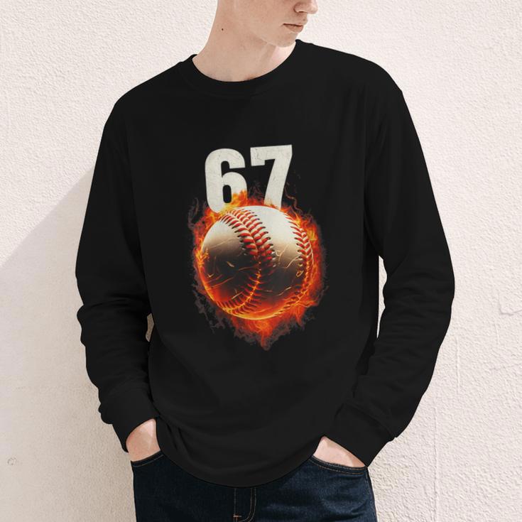 Women's 67 Baseball Boys Birthday Teens Six Seven Brainrot Youth Long Sleeve Tee Women's 67 Baseball Boys Birthday Teens Six Seven Brainrot Youth Long Sleeve Tee