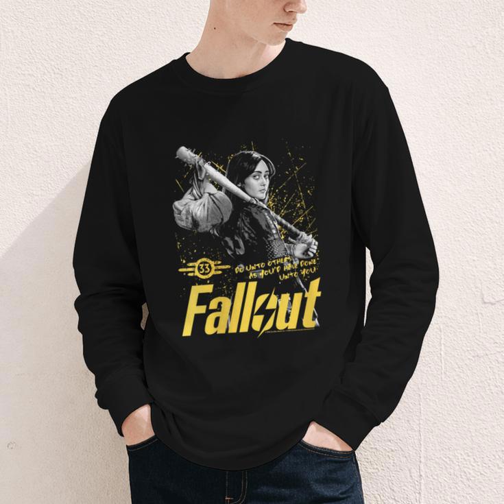 Women's Fallout TV Series Lucy Do Unto Others Baseball Bat Gamer Youth Long Sleeve Tee Women's Fallout TV Series Lucy Do Unto Others Baseball Bat Gamer Youth Long Sleeve Tee