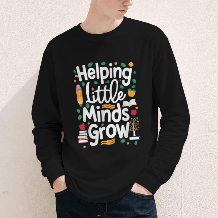 Women's Helping Little Minds Grow Back To School Apparel Youth Long Sleeve Tee Women's Helping Little Minds Grow Back To School Apparel Youth Long Sleeve Tee