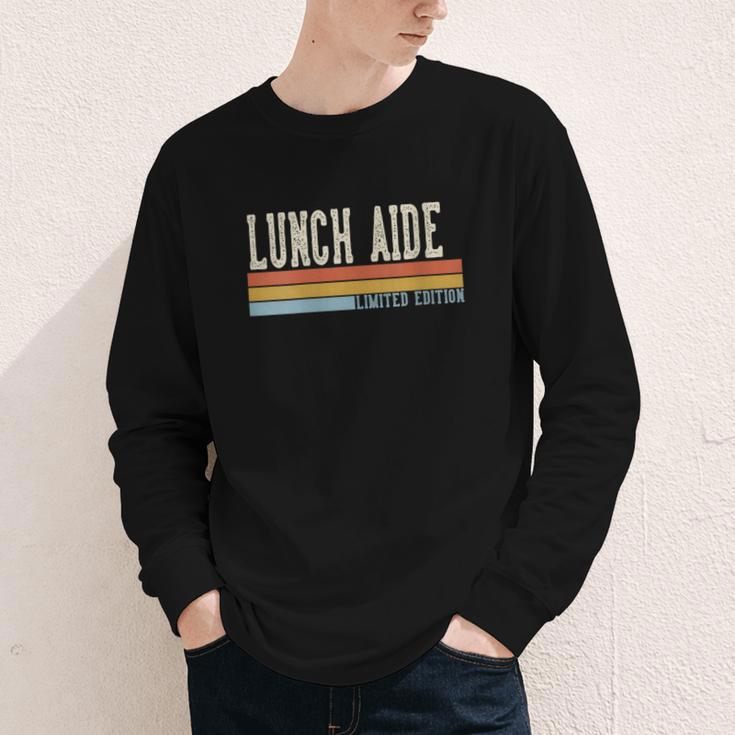 Women's Lunch Aide Week Retro Vintage Back To School Day Youth Long Sleeve Tee Women's Lunch Aide Week Retro Vintage Back To School Day Youth Long Sleeve Tee