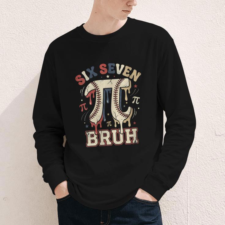 Women's Six Seven 67 Bruh 6 7 Happy Pi Day Baseball Be Irrational Youth Long Sleeve Tee Women's Six Seven 67 Bruh 6 7 Happy Pi Day Baseball Be Irrational Youth Long Sleeve Tee