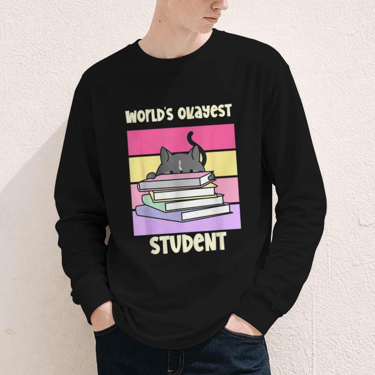 World's Okayest Student Fun Back To School & New Term Youth Long Sleeve Tee