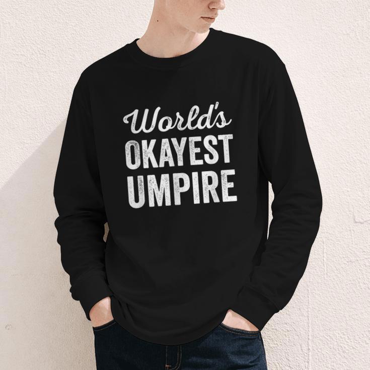 Worlds Okayest Umpire Sarcastic Baseball Game Official Youth Long Sleeve Tee