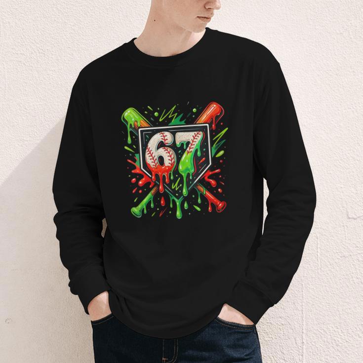 Xmas Baseball Six Seven 67 Meme Ice Cream Drip Men Women Youth Long Sleeve Tee