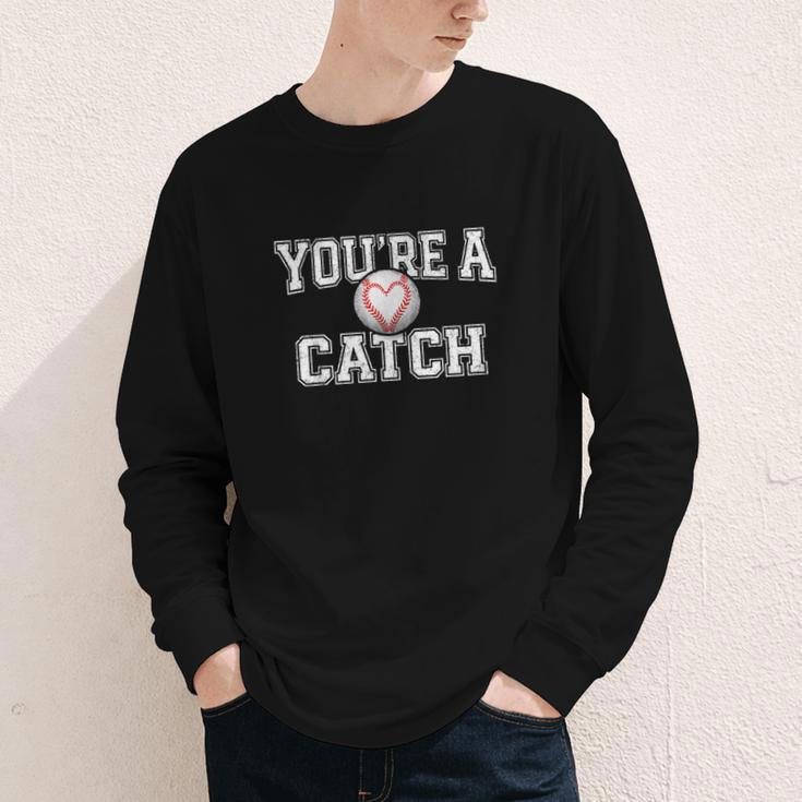 You'Re A Catch Baseball Pun Heart Kids Boys Valentines Youth Long Sleeve Tee You'Re A Catch Baseball Pun Heart Kids Boys Valentines Youth Long Sleeve Tee