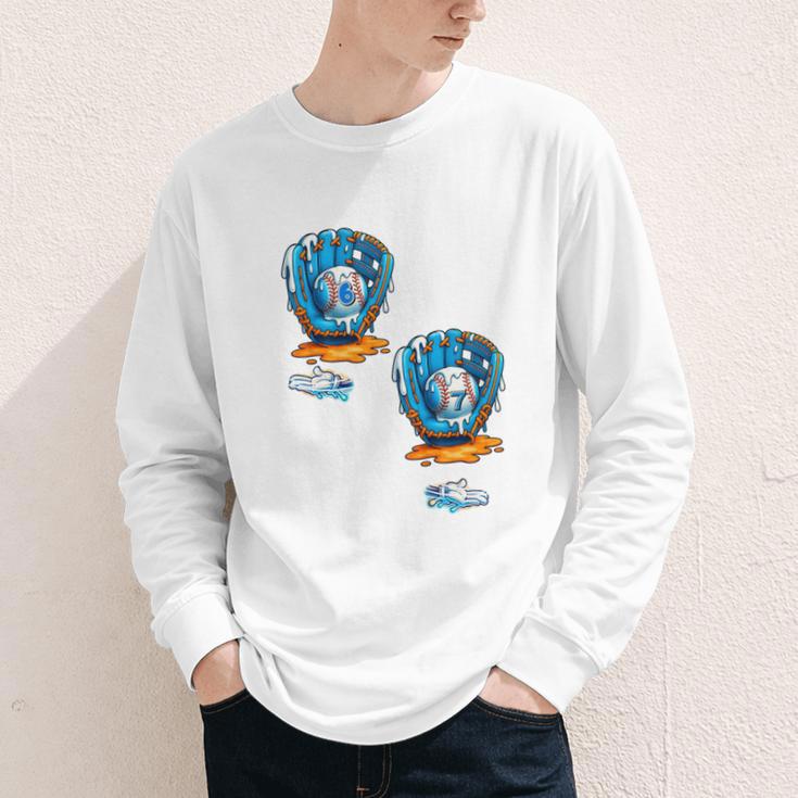 6-7 Meme Baseball Drip Team Glove Catcher Ice Cream Youth Long Sleeve Tee