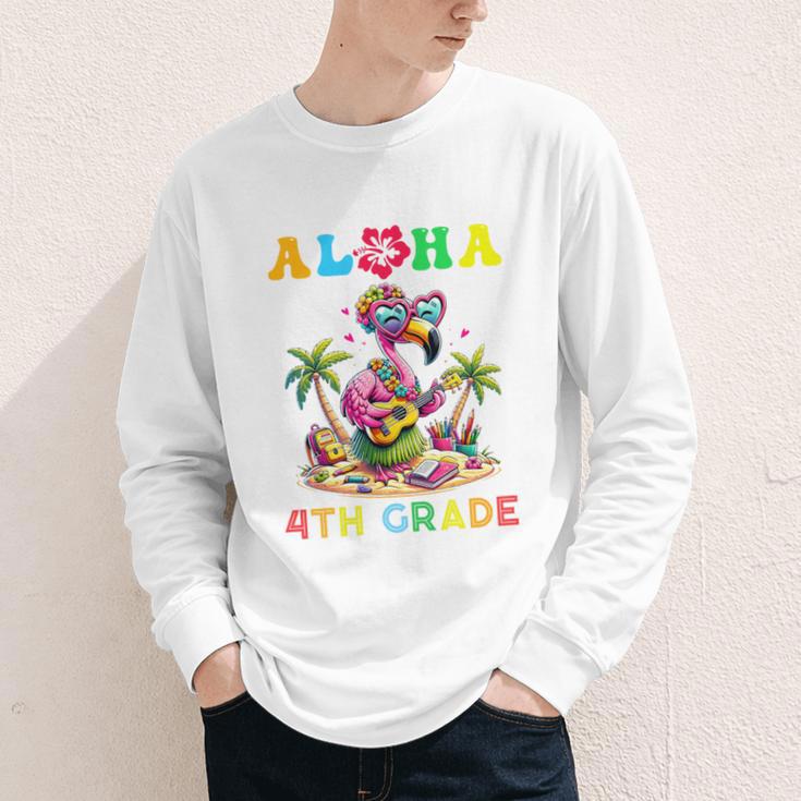 Aloha Fourth Grade Flamingo Hawaii Back To School Kids Girl Premium Tri-Blend Youth Long Sleeve Tee Aloha Fourth Grade Flamingo Hawaii Back To School Kids Girl Premium Tri-Blend Youth Long Sleeve Tee