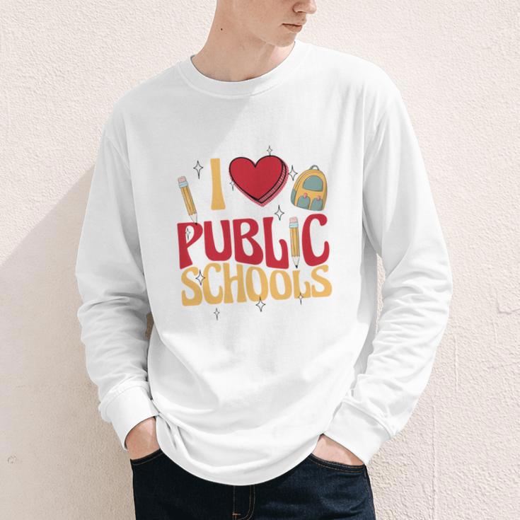 Back To School Education I Love Public Schools Youth Long Sleeve Tee Back To School Education I Love Public Schools Youth Long Sleeve Tee