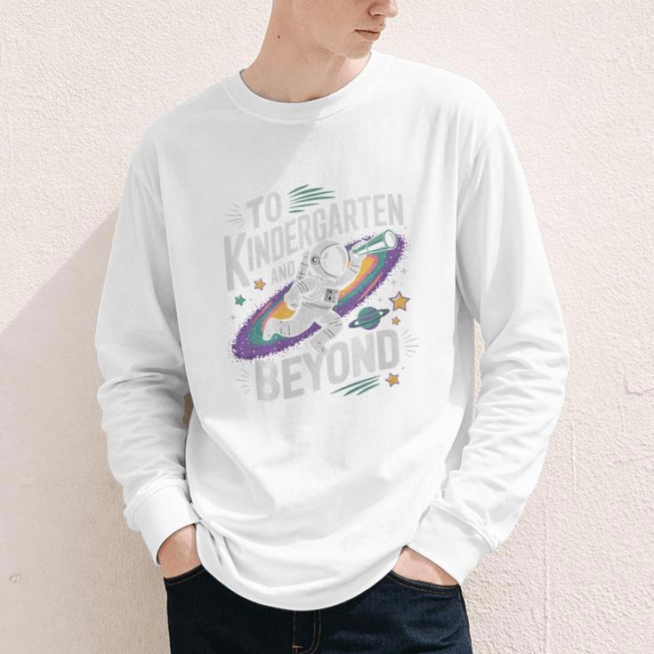 Back To School To Kindergarten And Beyond Astronaut In Space Premium Tri-Blend Youth Long Sleeve Tee
