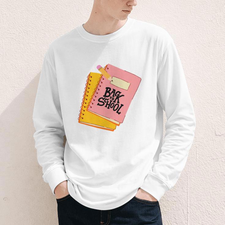 Back To School Notebook And Pencil Graphic Design Premium Tri-Blend Youth Long Sleeve Tee