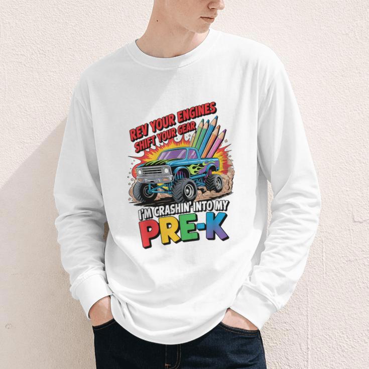 Back To School Pre-K Preschool Monster Truck First Day Boys Youth Long Sleeve Tee Back To School Pre-K Preschool Monster Truck First Day Boys Youth Long Sleeve Tee