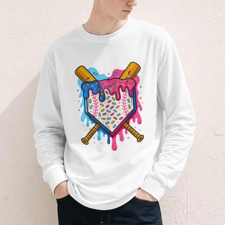 Baseball Boys Ice Cream Drip Baseball Youth Long Sleeve Tee Baseball Boys Ice Cream Drip Baseball Youth Long Sleeve Tee