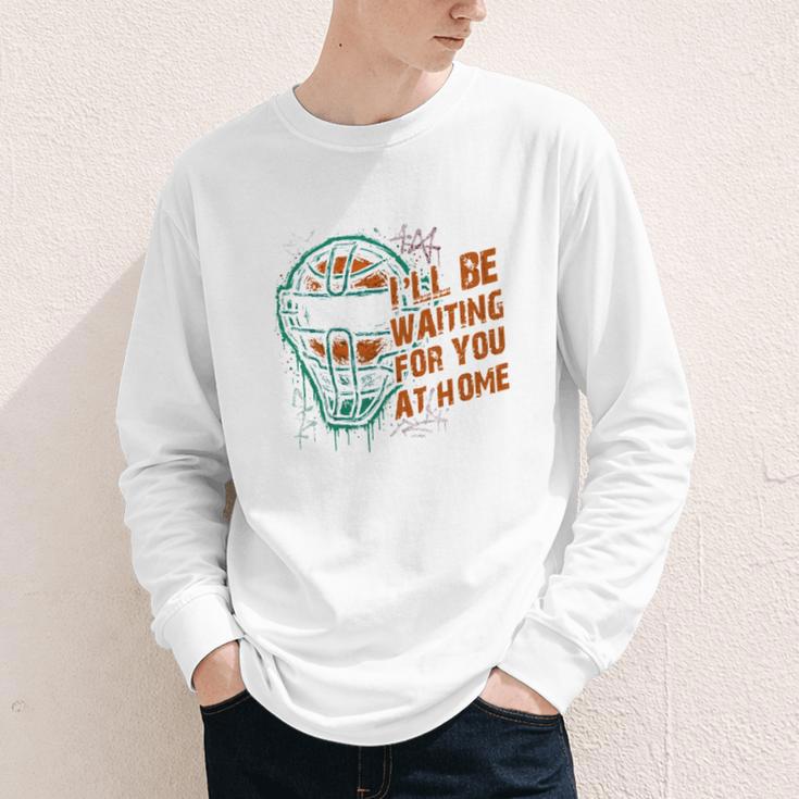 Baseball Catcher Waiting At Home Aggressive Player Quote Youth Long Sleeve Tee Baseball Catcher Waiting At Home Aggressive Player Quote Youth Long Sleeve Tee