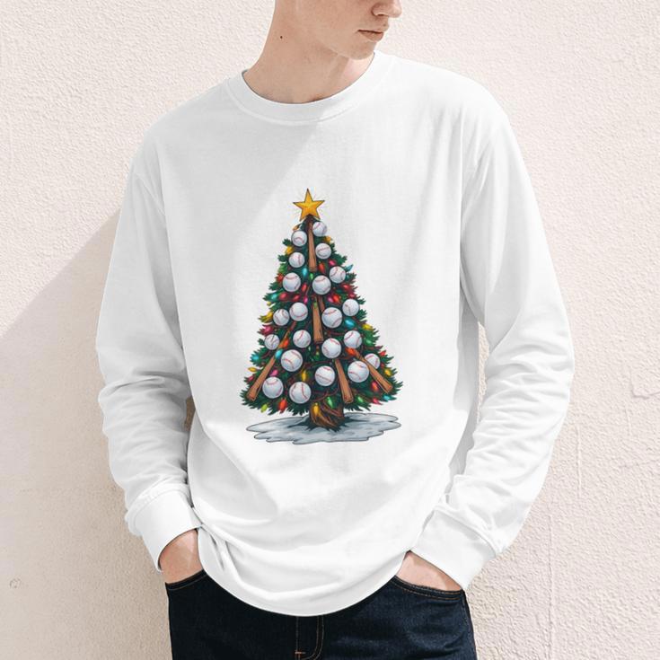 Baseball Christmas Tree Men Boys Youth Santa Sports Youth Long Sleeve Tee Baseball Christmas Tree Men Boys Youth Santa Sports Youth Long Sleeve Tee