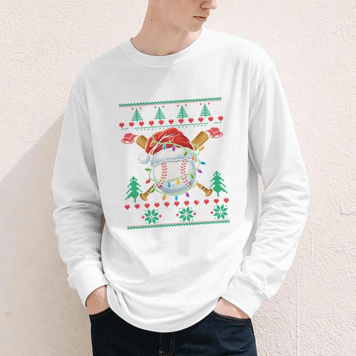Baseball Christmas Ugly Sweater Santa Sport Men Kids Youth Long Sleeve Tee Baseball Christmas Ugly Sweater Santa Sport Men Kids Youth Long Sleeve Tee