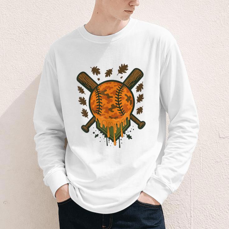 Baseball Drip Ice Cream Dripping Blaze Hunter Orange Camo Youth Long Sleeve Tee Baseball Drip Ice Cream Dripping Blaze Hunter Orange Camo Youth Long Sleeve Tee