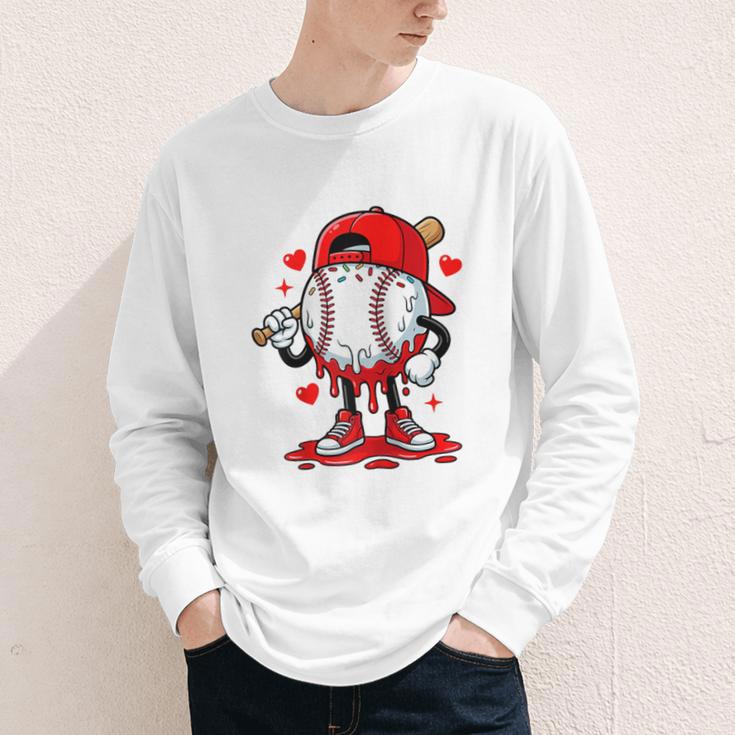 Baseball Drip Icecream Apparel Youth Boy Valentine Raglan Baseball Tee Youth Long Sleeve Tee