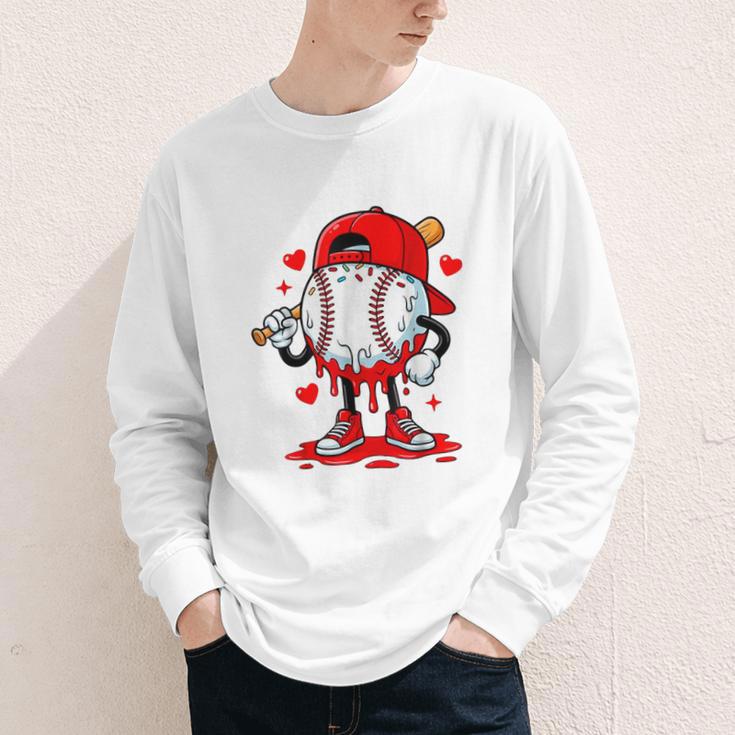 Baseball Drip Valentines Youth Long Sleeve Tee Baseball Drip Valentines Youth Long Sleeve Tee