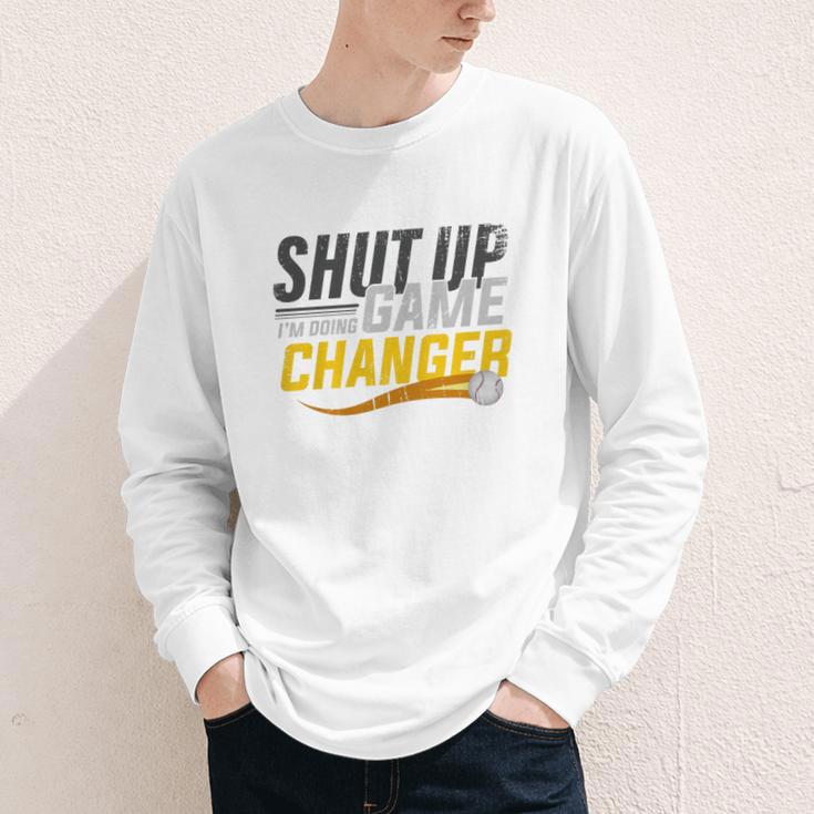 Baseball Fan Shut Up I'm Doing Game Changer Premium Tri-Blend Youth Long Sleeve Tee Baseball Fan Shut Up I'm Doing Game Changer Premium Tri-Blend Youth Long Sleeve Tee