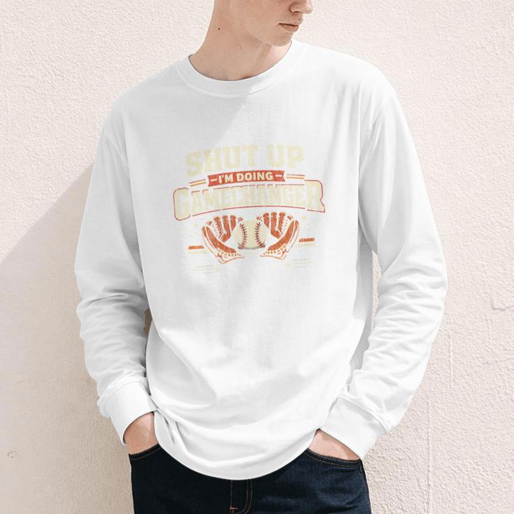 Baseball Fan Vintage Batter Shut Up I'm Doing Gamechanger Youth Long Sleeve Tee