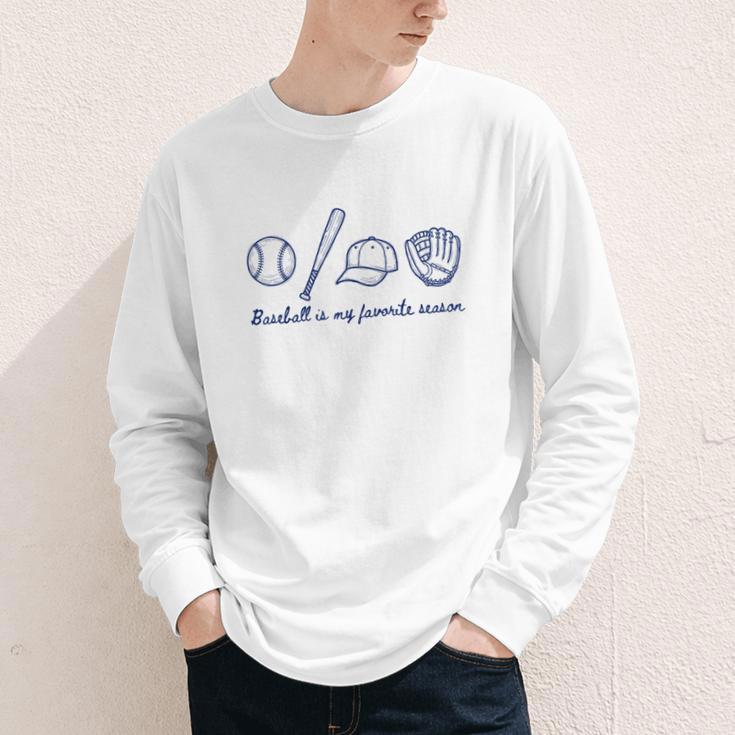 Baseball Is My Favorite Season Sports Minimalist Line Art Youth Long Sleeve Tee Baseball Is My Favorite Season Sports Minimalist Line Art Youth Long Sleeve Tee