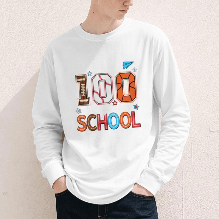 Baseball Football Basketball I Survived 100 Days Of School Youth Long Sleeve Tee