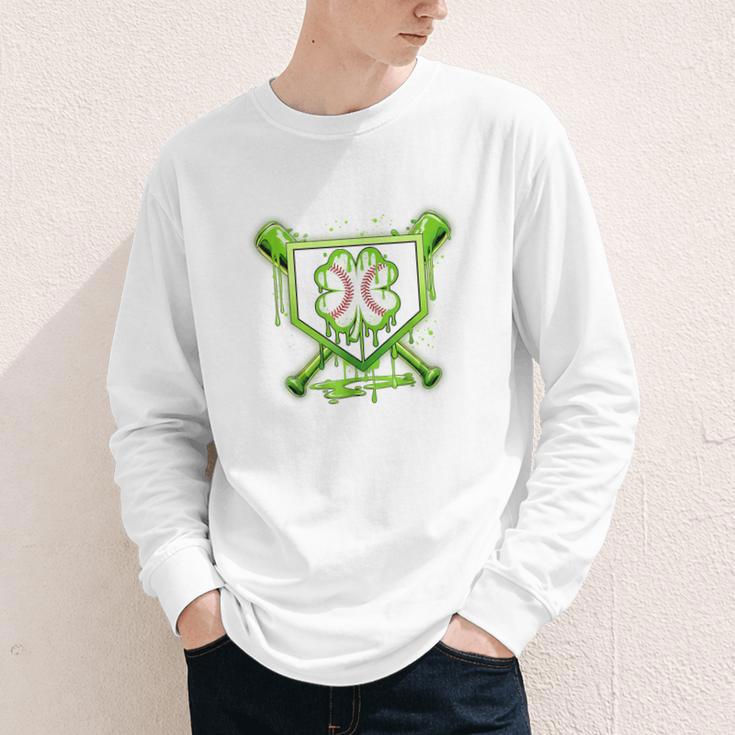 Baseball Icecream St Patrick's Day Lucky Charm Shamrock Drip Youth Long Sleeve Tee Baseball Icecream St Patrick's Day Lucky Charm Shamrock Drip Youth Long Sleeve Tee