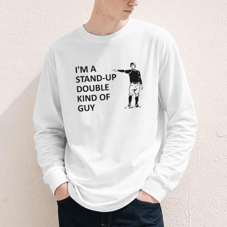 Baseball Pun Saying I'm a Stand Up Double Type Of Guy Youth Long Sleeve Tee Baseball Pun Saying I'm a Stand Up Double Type Of Guy Youth Long Sleeve Tee