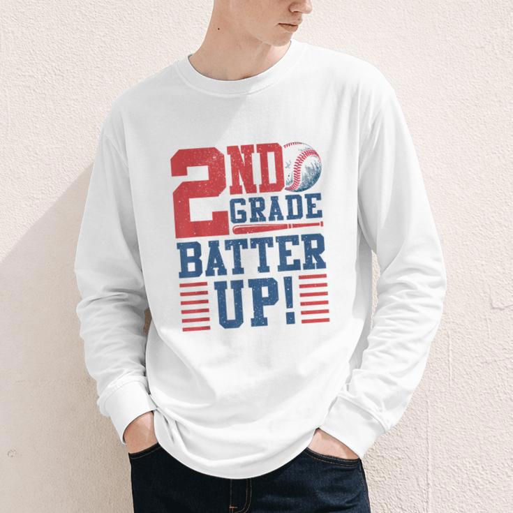 Baseball Second Grade Back To School 2nd Grade Batter Up Youth Long Sleeve Tee