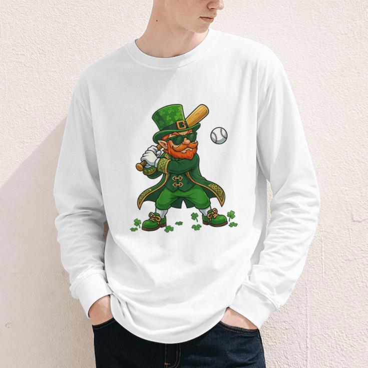 Baseball St Patricks Day Leprechaun Boys Girls Men Women Youth Long Sleeve Tee