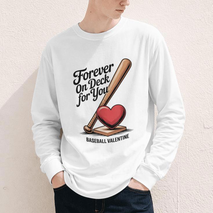 Baseball Valentine Forever On Deck For You Tee Youth Long Sleeve Tee