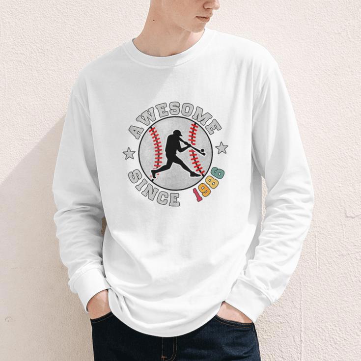 Birthday Baseball Lover 40 Years Old Awesome Since 1986 Premium Tri-Blend Youth Long Sleeve Tee
