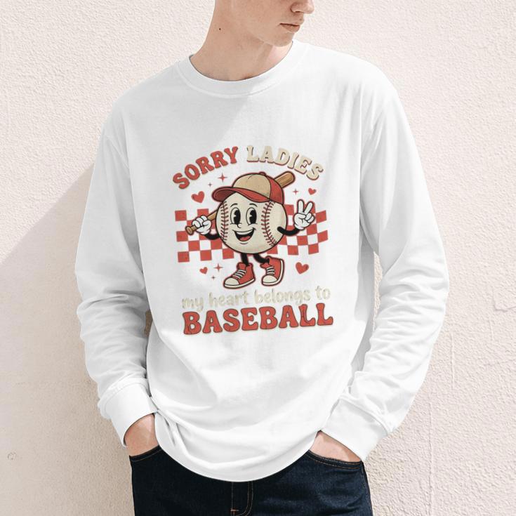 Boys & Women Men Baseball Valentine With Hearts Sporty Love Youth Long Sleeve Tee
