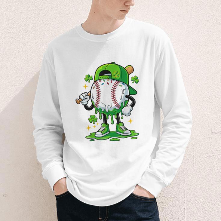 Boys St Patrick’s Day Baseball Drip Ice Cream Apparel Youth Youth Long Sleeve Tee