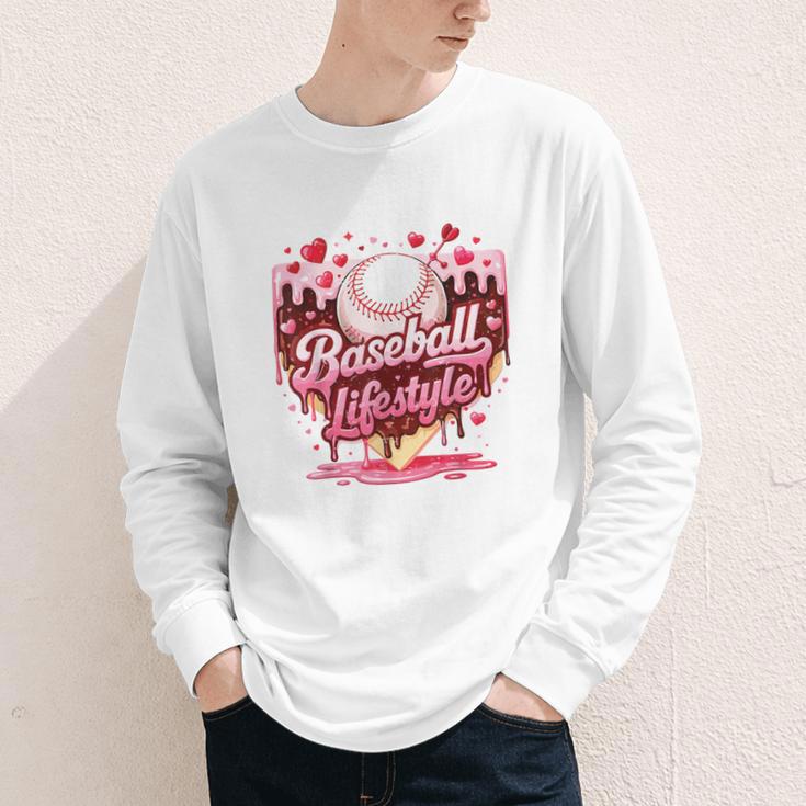 Boys Valentine Baseball Lifestyle Home Plate Ice-Cream Drip Youth Long Sleeve Tee Boys Valentine Baseball Lifestyle Home Plate Ice-Cream Drip Youth Long Sleeve Tee