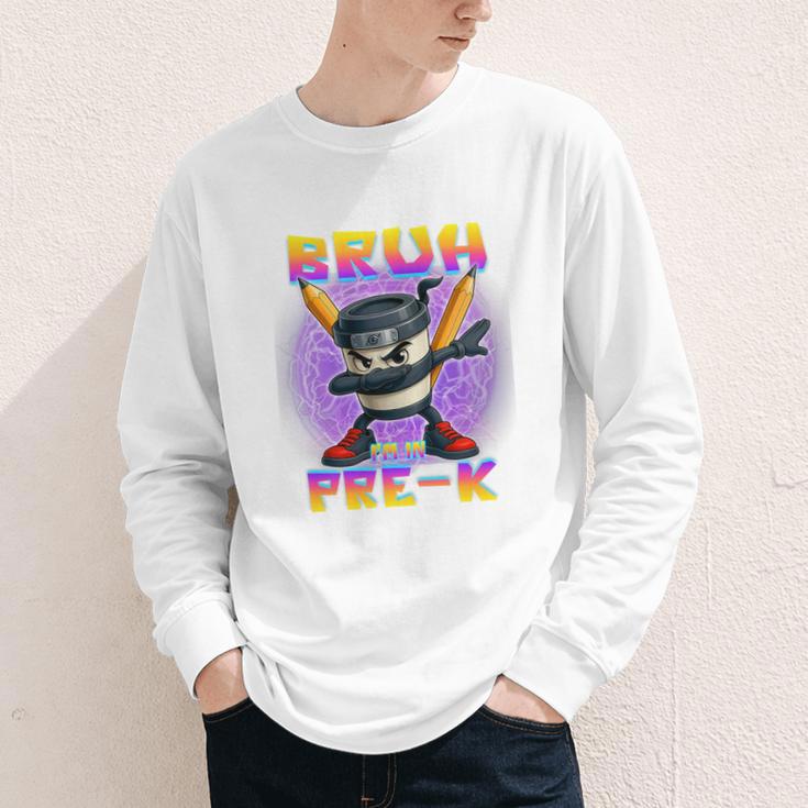Bruh I'm In Pre-K Back To School Italian Brainrot Premium Tri-Blend Youth Long Sleeve Tee Bruh I'm In Pre-K Back To School Italian Brainrot Premium Tri-Blend Youth Long Sleeve Tee