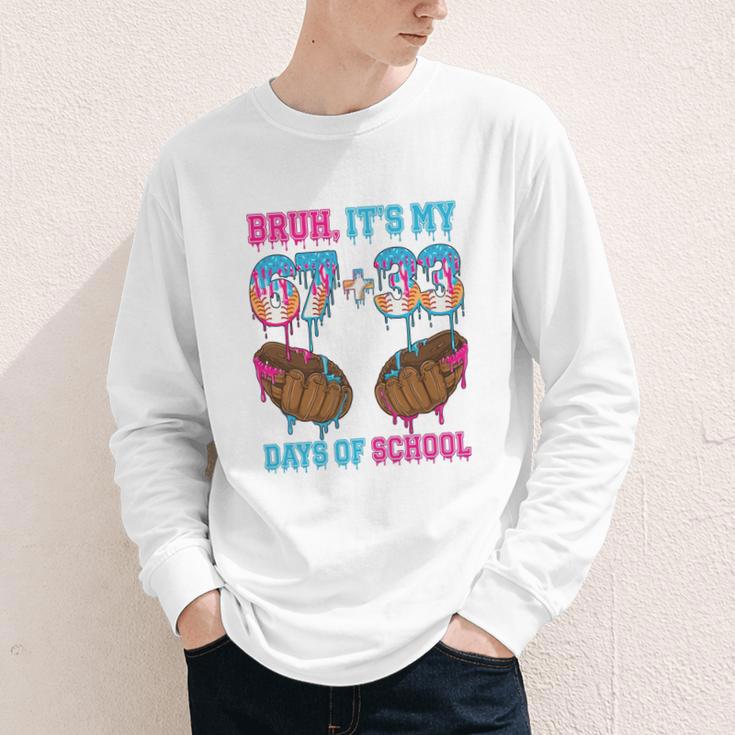 Bruh Its My 67 33 Day Of School Baseball Boys Kids 100th Day Youth Long Sleeve Tee Bruh Its My 67 33 Day Of School Baseball Boys Kids 100th Day Youth Long Sleeve Tee