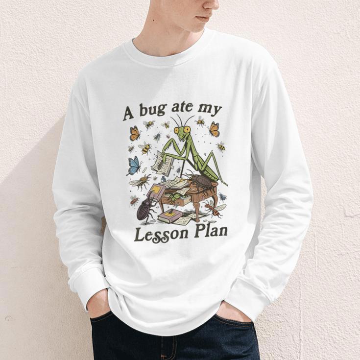Bug Lover Insect Back To School A Bug Ate My Lesson Plan Youth Long Sleeve Tee
