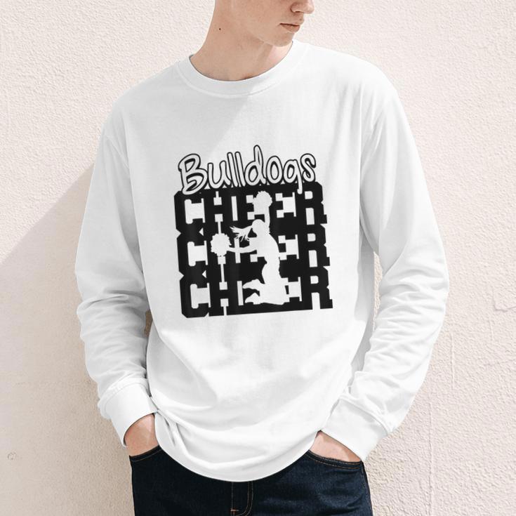 Bulldogs Cheer Back To School Cheerleading Spirit Youth Long Sleeve Tee Bulldogs Cheer Back To School Cheerleading Spirit Youth Long Sleeve Tee