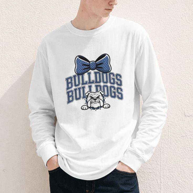 Bulldogs Mascot Team Spirit Sports Fan Back To School Youth Long Sleeve Tee