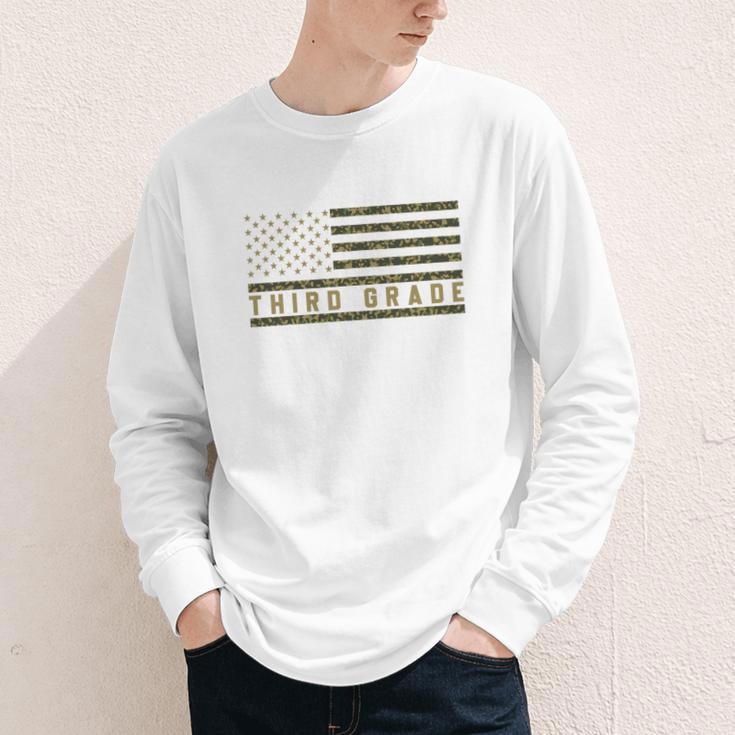 Camo American Flag Third Grade Back To School 3rd Grade Premium Tri-Blend Youth Long Sleeve Tee Camo American Flag Third Grade Back To School 3rd Grade Premium Tri-Blend Youth Long Sleeve Tee